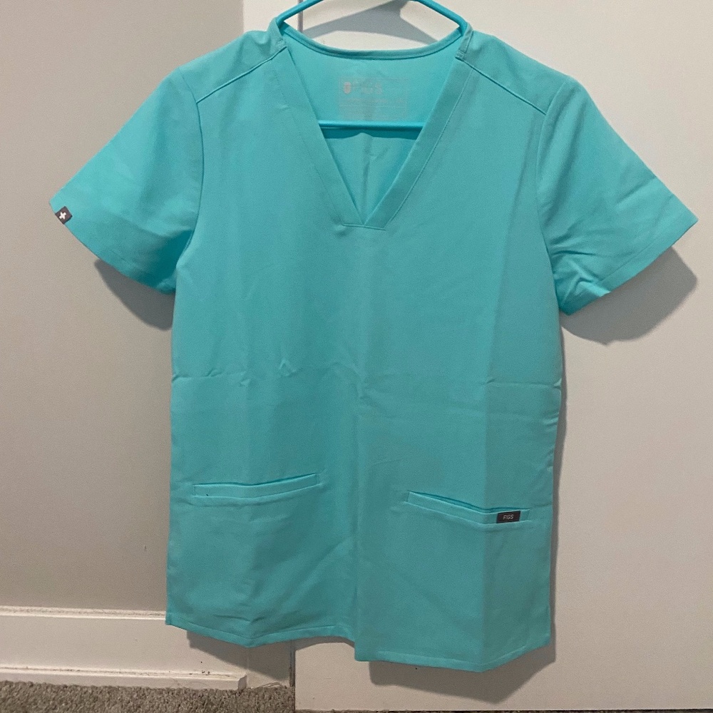 FIGS Casma Scrub Top Fresh Aqua